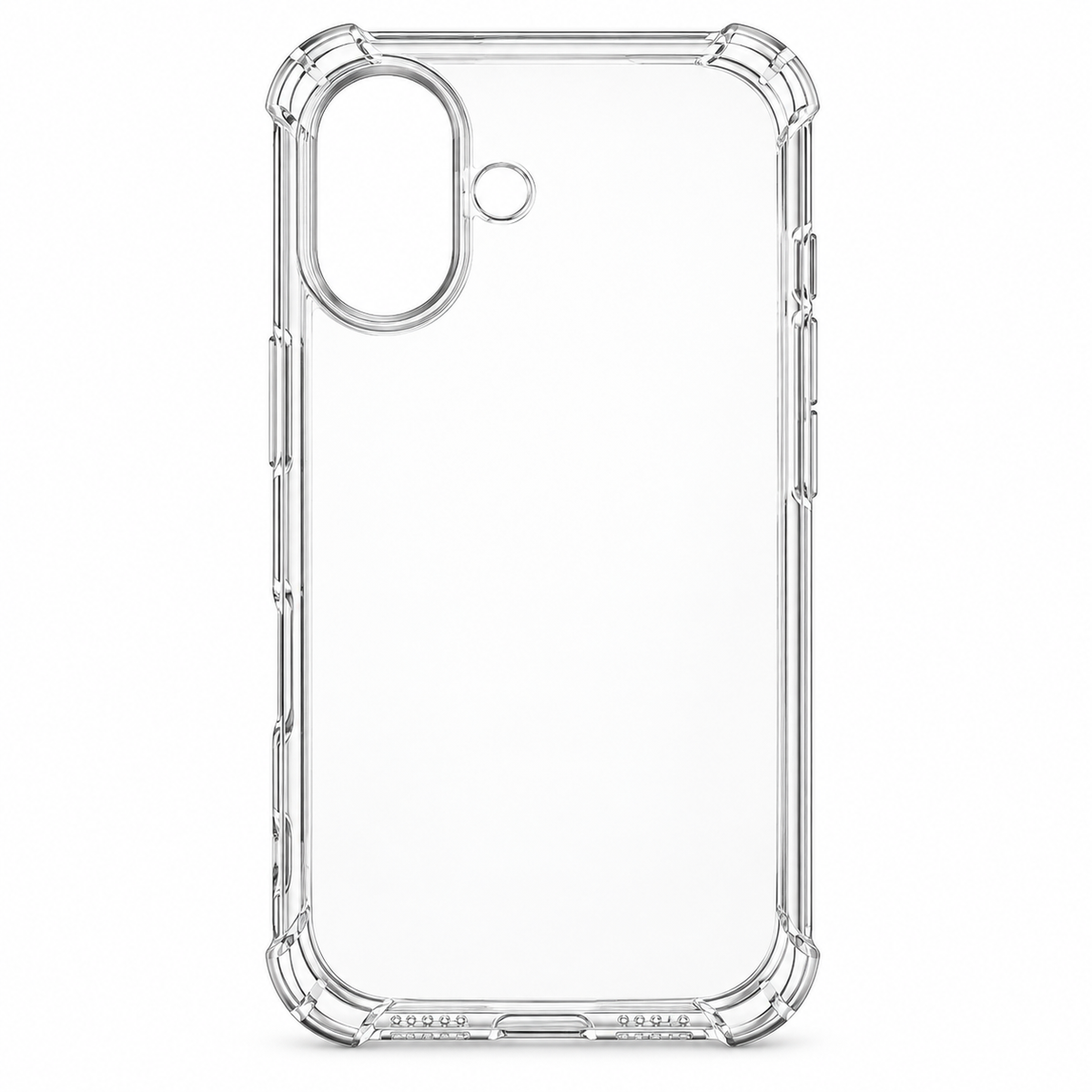 Clear protective case for iPhone 16 with transparent design, showcasing the sleek phone and durable material.