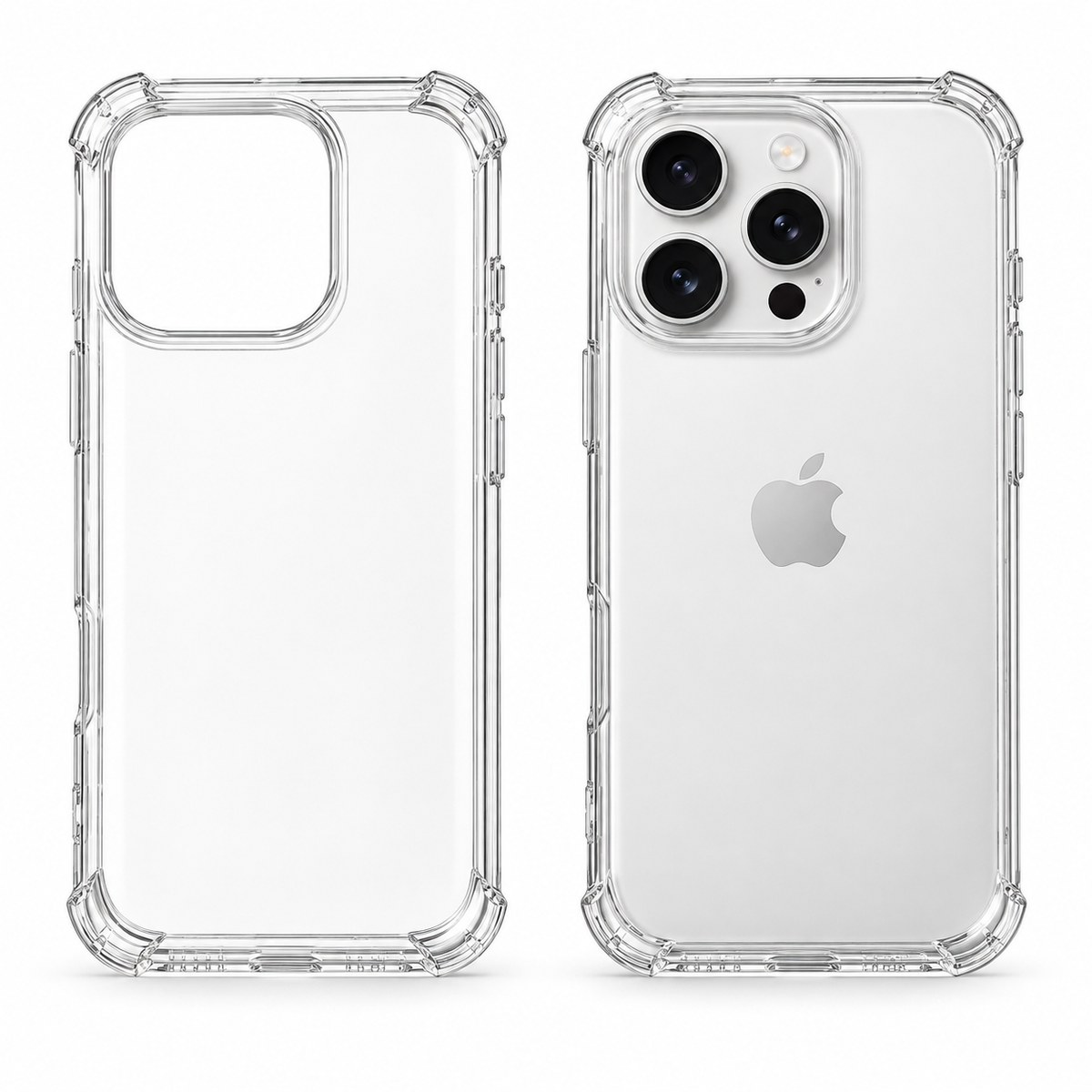 Clear protective case for iPhone 16 Pro from buycases.ie, showing the slim, transparent design fitting the phone perfectly.