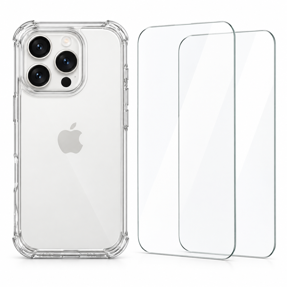 Clear protective case for iPhone 16 Pro by buycases.ie, showcasing the sleek transparent design and precise cutouts.
