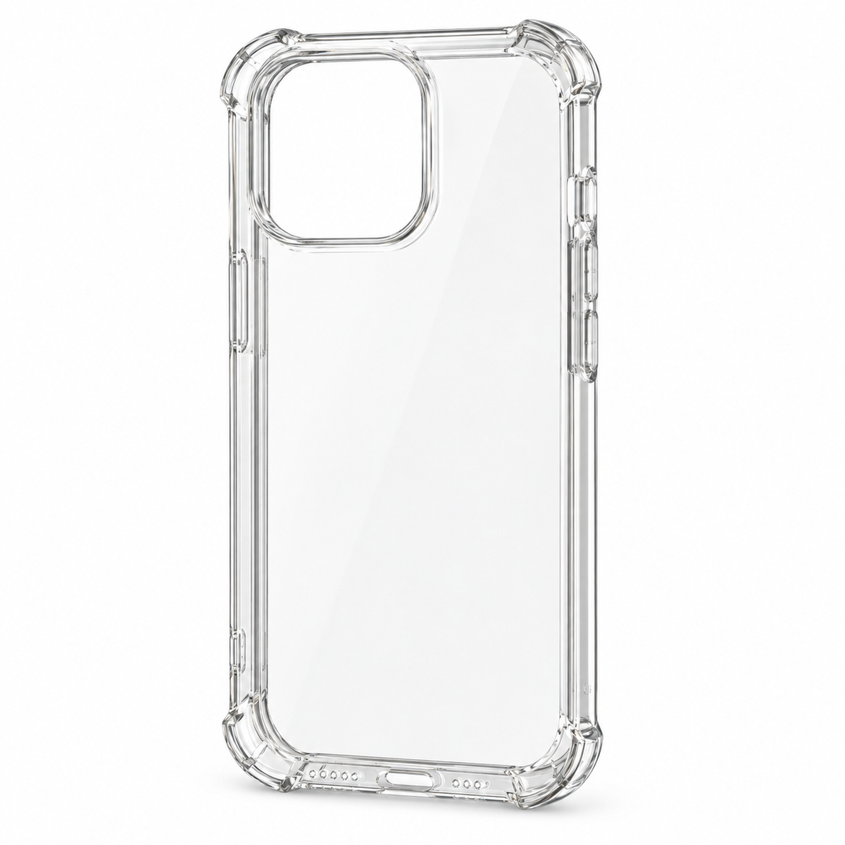 Clear protective case for iPhone 15 Pro by buycases.ie, slim design showing the phone's back and edges.