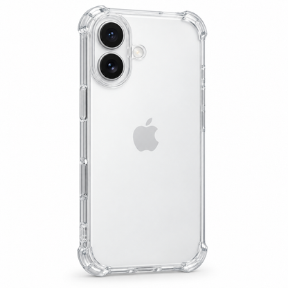 Clear protective case for iPhone 17 by buycases.ie, showing the transparent design fitting an iPhone 17 model.