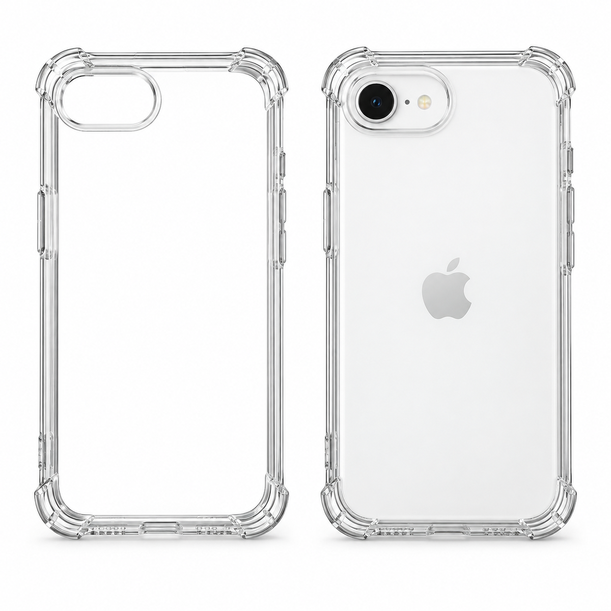 Transparent iPhone 17e clear protective case by buycases.ie, showing the sleek design and precise cutouts for the device.