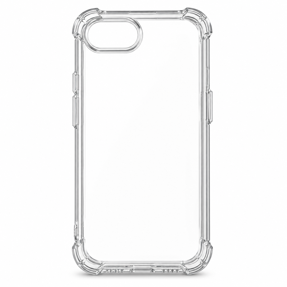 Clear protective case for iPhone 17e from buycases.ie, showing the transparent design and precise cutouts for easy access.