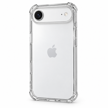 Clear protective case for iPhone Air by buycases.ie, showing a transparent, slim design to shield the phone while maintaining its look.