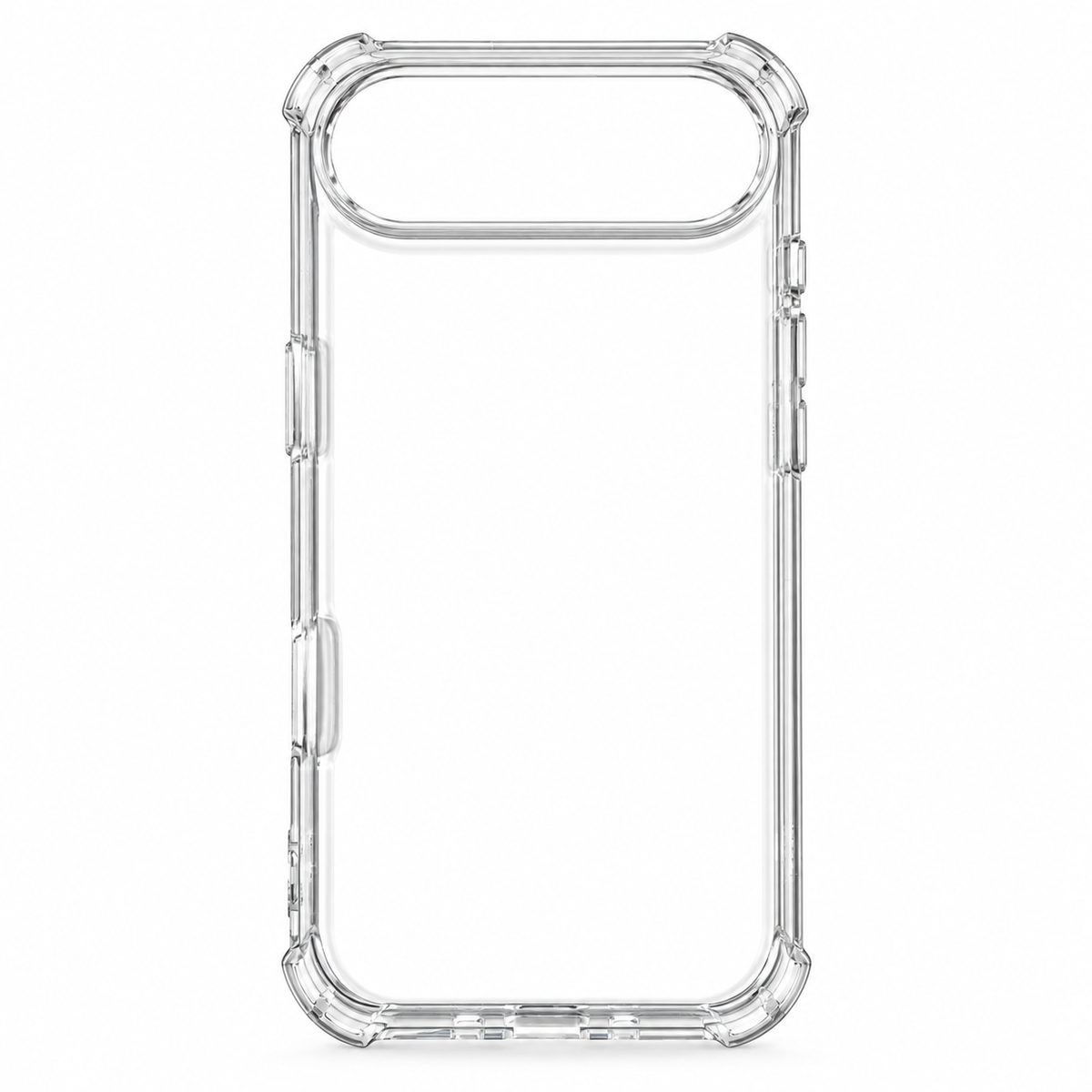 Clear slim protective case for iPhone Air, designed by buycases.ie, showcasing the transparent cover fitted on an iPhone Air.