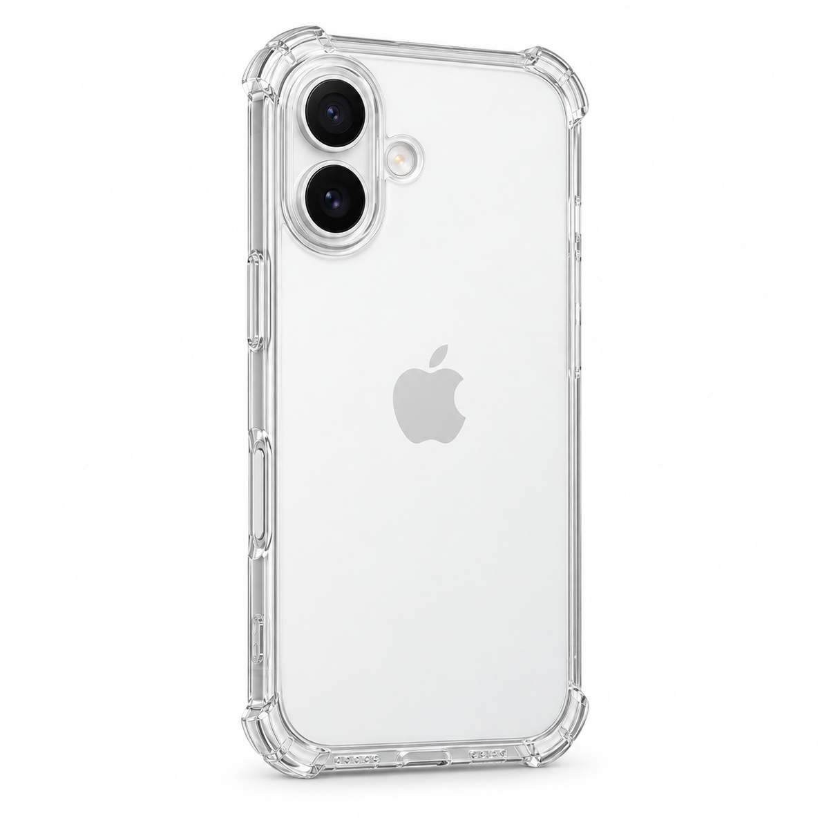 Clear protective case for iPhone 16 by buycases.ie, showing the transparent design fitting snugly around the device.