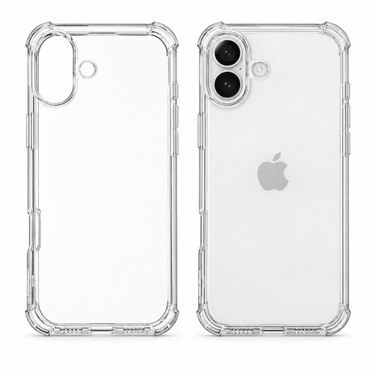 Clear protective case for iPhone 16 Plus, transparent and slim design, made by buycases.ie.