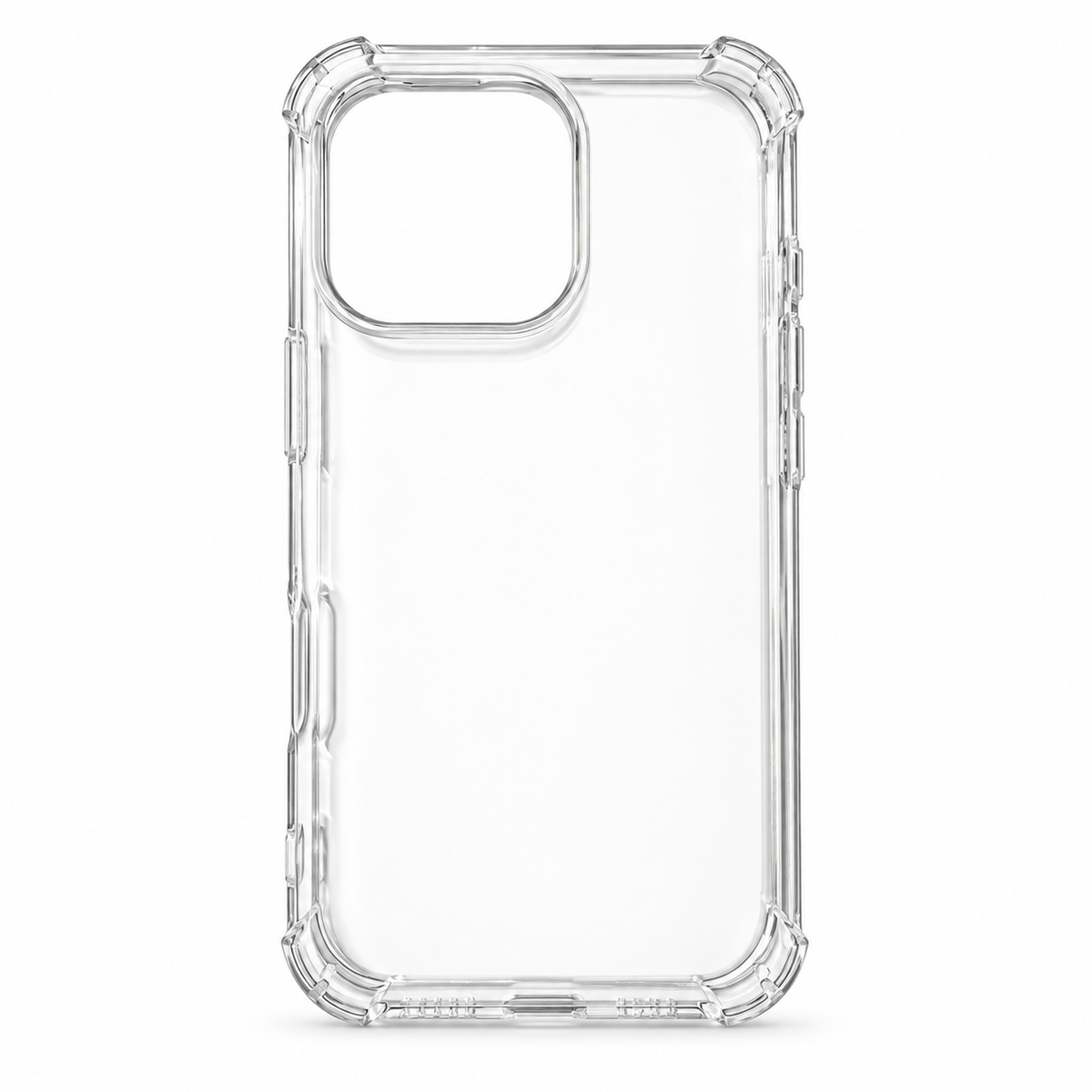 Clear protective case for iPhone 16 Pro by buycases.ie, showing the transparent design fitting the phone perfectly.