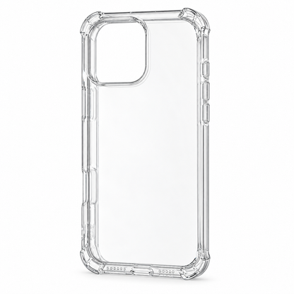 Transparent protective case for iPhone 16 Pro Max by buycases.ie, showing the clear design and precise fit for the device.