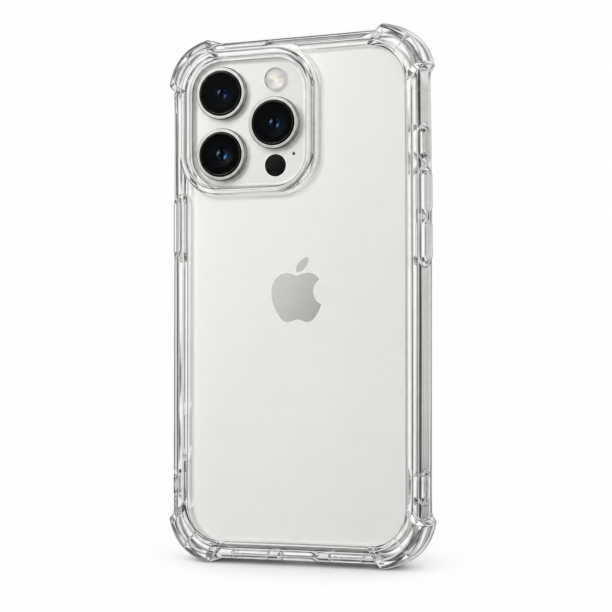 Clear protective case for iPhone 15 Pro Max, made by buycases.ie, showing the transparent design and precise cutouts.