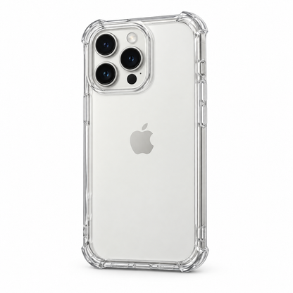 Clear protective case for iPhone 15 Pro Max, made by buycases.ie, showing the transparent design and precise cutouts.