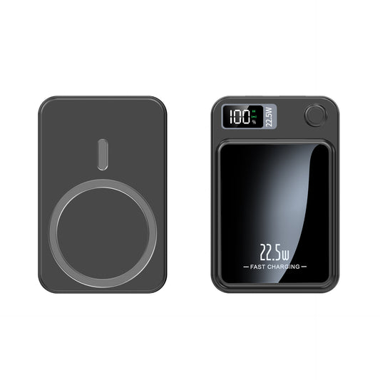 MagSafe power bank with 10,000mAh capacity and 15W wireless charging, compact portable charger for iPhone devices.
