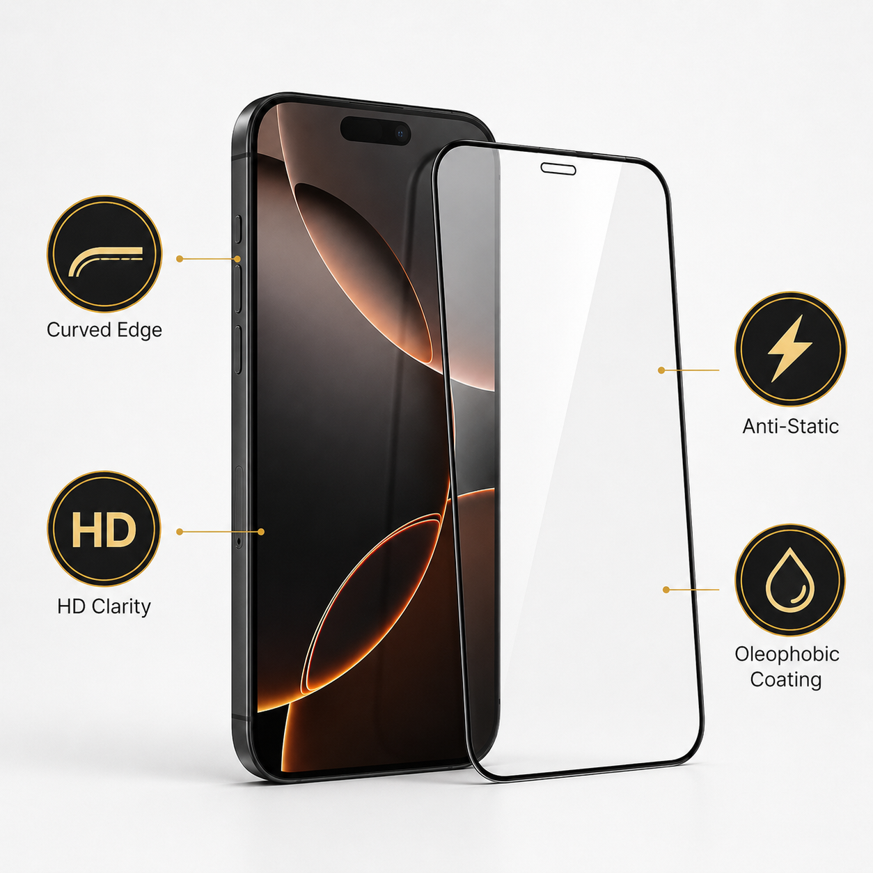 iPhone 16 Screen Protector – Tempered Glass